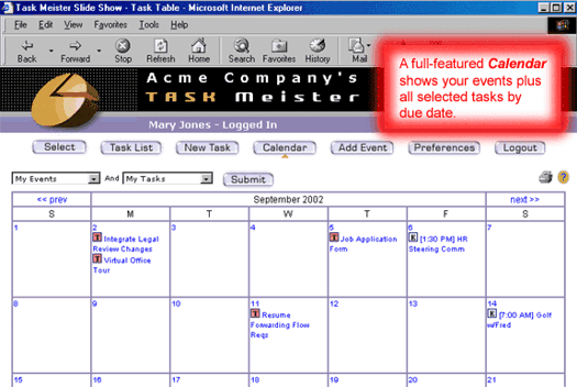 Calendar Screenshot